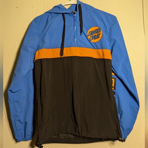 Santa Cruz Blue and Black Windbreaker Size Small - Picture 2 of 8